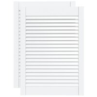 Kastdeuren met lamellen 2 st 69x49,4 cm massief grenenhout wit 2