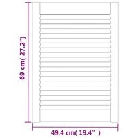 Kastdeuren met lamellen 2 st 69x49,4 cm massief grenenhout wit 6