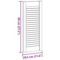 Kastdeur met lamellen 69x29,5 cm massief grenenhout 10
