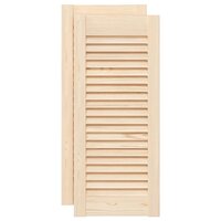 Kastdeuren met lamellen 2 st 69x29,5 cm massief grenenhout 2