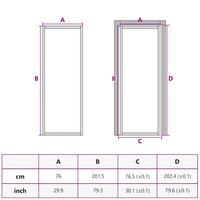 Binnendeur 76x201,5 cm ESG-glas en aluminium zwart 7