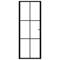 Binnendeur 76x201,5 cm ESG-glas en aluminium zwart 3