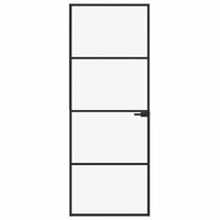 Binnendeur 76x201,5 cm gehard glas en aluminium smal zwart 3