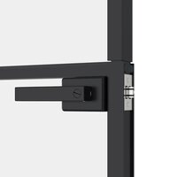 Binnendeur 76x201,5 cm gehard glas en aluminium smal zwart 7