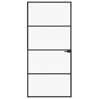 Binnendeur 93x201,5 cm gehard glas en aluminium smal zwart 3