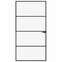 Binnendeur 102x201,5 cm gehard glas en aluminium smal zwart 3