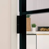 Binnendeur 76x201,5 cm gehard glas en aluminium smal zwart 6