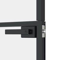 Binnendeur 76x201,5 cm gehard glas en aluminium smal zwart 7