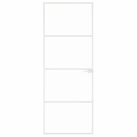 Binnendeur 76x201,5 cm gehard glas en aluminium smal wit 3