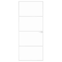Binnendeur 83x201,5 cm gehard glas en aluminium smal wit 3