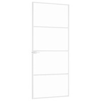 Binnendeur 83x201,5 cm gehard glas en aluminium smal wit 4