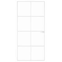 Binnendeur 93x201,5 cm gehard glas en aluminium smal wit 3
