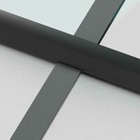 Binnendeur smal 76x201,5 cm gehard glas en aluminium zwart 6