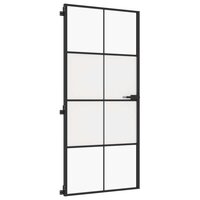 Binnendeur smal 93x201,5 cm gehard glas en aluminium zwart 4