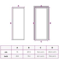 Binnendeur smal 76x201,5 cm gehard glas en aluminium goudkleur 10
