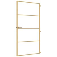 Binnendeur smal 102,5x201,5 cm gehard glas en aluminium goud 4