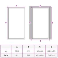 Binnendeur smal 102,5x201,5 cm gehard glas en aluminium goud 10