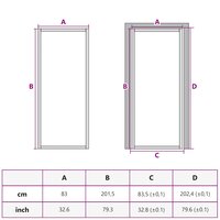 Binnendeur smal 83x201,5 cm gehard glas en aluminium goudkleur 10
