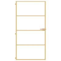Binnendeur smal 102,5x201,5 cm gehard glas en aluminium goud 3