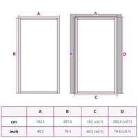 Binnendeur smal 102,5x201,5 cm gehard glas en aluminium goud 10
