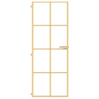 Binnendeur smal 76x201,5 cm gehard glas en aluminium goudkleur 3