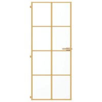 Binnendeur smal 83x201,5 cm gehard glas en aluminium goudkleur 3