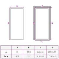 Binnendeur smal 83x201,5 cm gehard glas en aluminium goudkleur 10