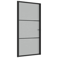 Binnendeur 102,5x201,5 cm matglas en aluminium zwart 2
