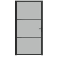 Binnendeur 102,5x201,5 cm matglas en aluminium zwart 3