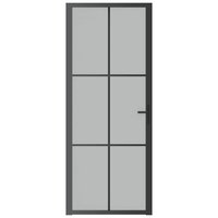 Binnendeur 83x201,5 cm matglas en aluminium zwart 3