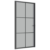 Binnendeur 102,5x201,5 cm matglas en aluminium zwart 2