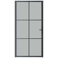 Binnendeur 102,5x201,5 cm matglas en aluminium zwart 3