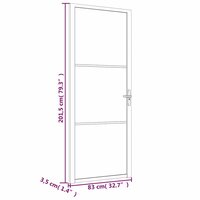 Binnendeur 83x201,5 cm ESG-glas en aluminium zwart 6