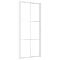 Binnendeur 93x201,5 cm ESG-glas en aluminium wit 2
