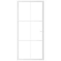 Binnendeur 93x201,5 cm ESG-glas en aluminium wit 3