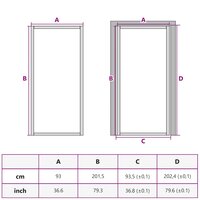 Binnendeur 93x201,5 cm ESG-glas en aluminium wit 8