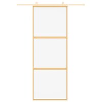 Schuifdeur 76x205 cm helder ESG-glas en aluminium goudkleurig 8