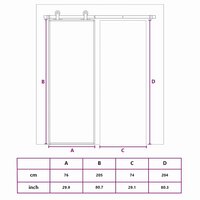 Schuifdeur 76x205 cm helder ESG-glas en aluminium goudkleurig 10