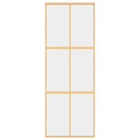 Schuifdeur 76x205 cm helder ESG-glas en aluminium goudkleurig 3