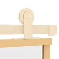 Schuifdeur 76x205 cm helder ESG-glas en aluminium goudkleurig 6
