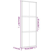 Schuifdeur 76x205 cm helder ESG-glas en aluminium goudkleurig 9