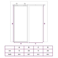 Schuifdeur 76x205 cm helder ESG-glas en aluminium goudkleurig 10
