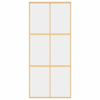 Schuifdeur 90x205 cm helder ESG-glas en aluminium goudkleurig 3