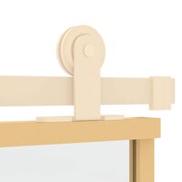 Schuifdeur 90x205 cm helder ESG-glas en aluminium goudkleurig 6
