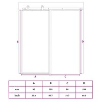 Schuifdeur 90x205 cm helder ESG-glas en aluminium goudkleurig 10