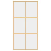 Schuifdeur 102,5x205 cm helder ESG-glas en aluminium goudkleur 3