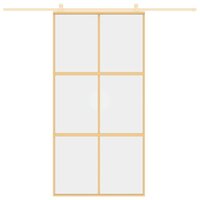 Schuifdeur 102,5x205 cm helder ESG-glas en aluminium goudkleur 8