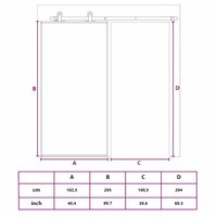 Schuifdeur 102,5x205 cm helder ESG-glas en aluminium goudkleur 10