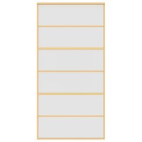 Schuifdeur 102,5x205 cm mat ESG-glas en aluminium goudkleurig 3