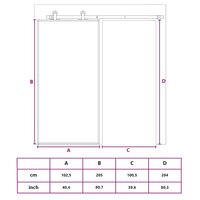 Schuifdeur 102,5x205 cm mat ESG-glas en aluminium goudkleurig 10
